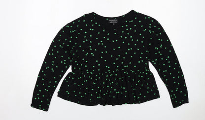Womens UK Size M Wednesday's Girl Black Basic Blouse