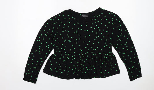 Womens UK Size M Wednesday's Girl Black Basic Blouse