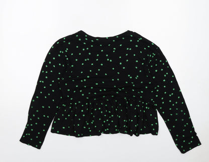 Womens UK Size M Wednesday's Girl Black Basic Blouse