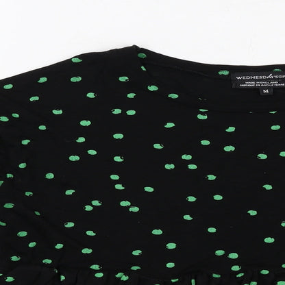 Womens UK Size M Wednesday's Girl Black Basic Blouse