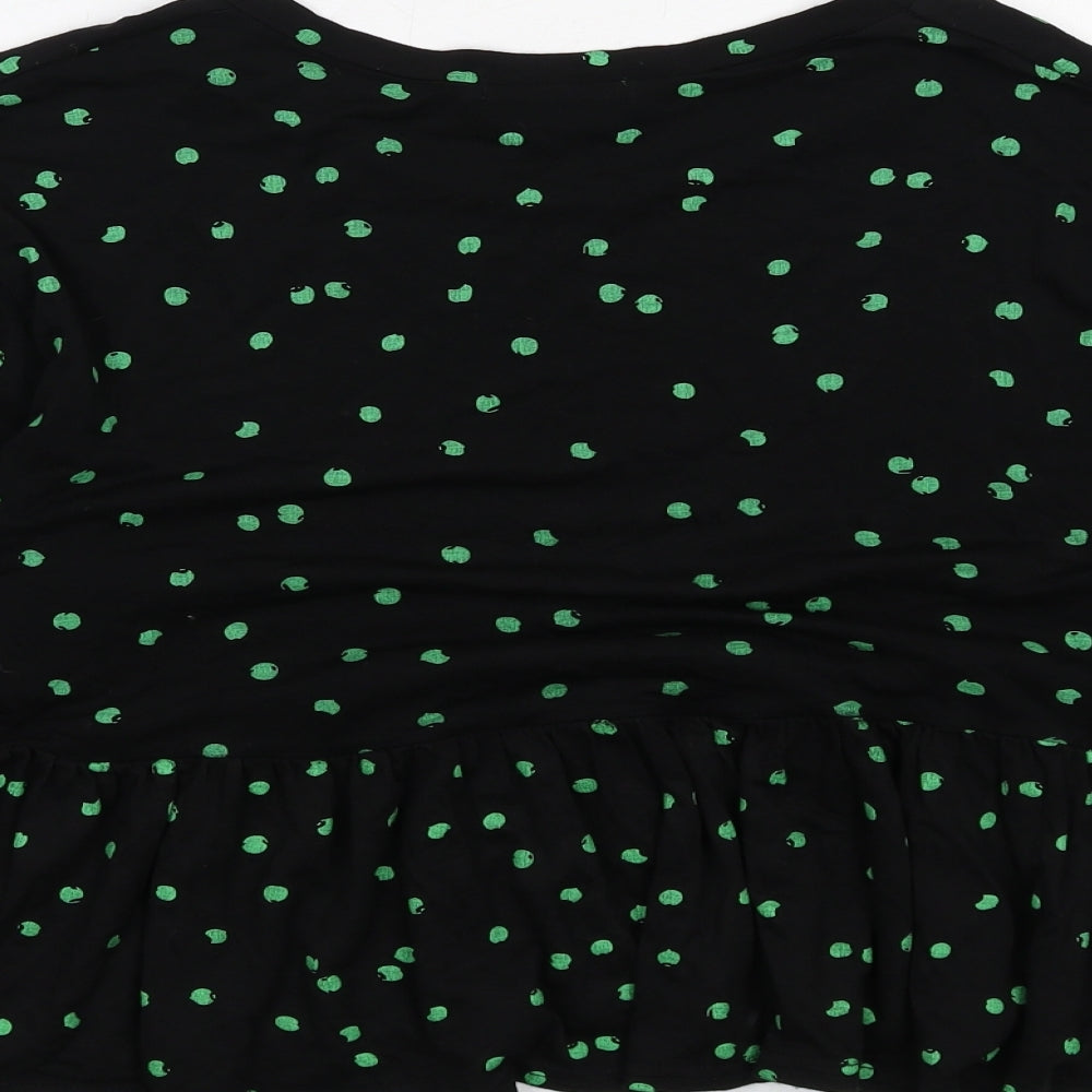 Womens UK Size M Wednesday's Girl Black Basic Blouse