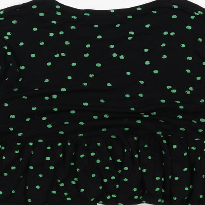 Womens UK Size M Wednesday's Girl Black Basic Blouse