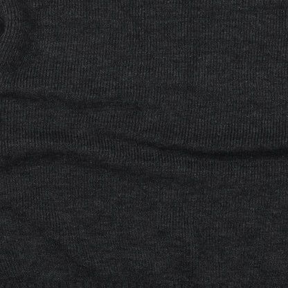 Kingston Mens Grey Round Neck Acrylic Pullover Jumper Size L Long Sleeve