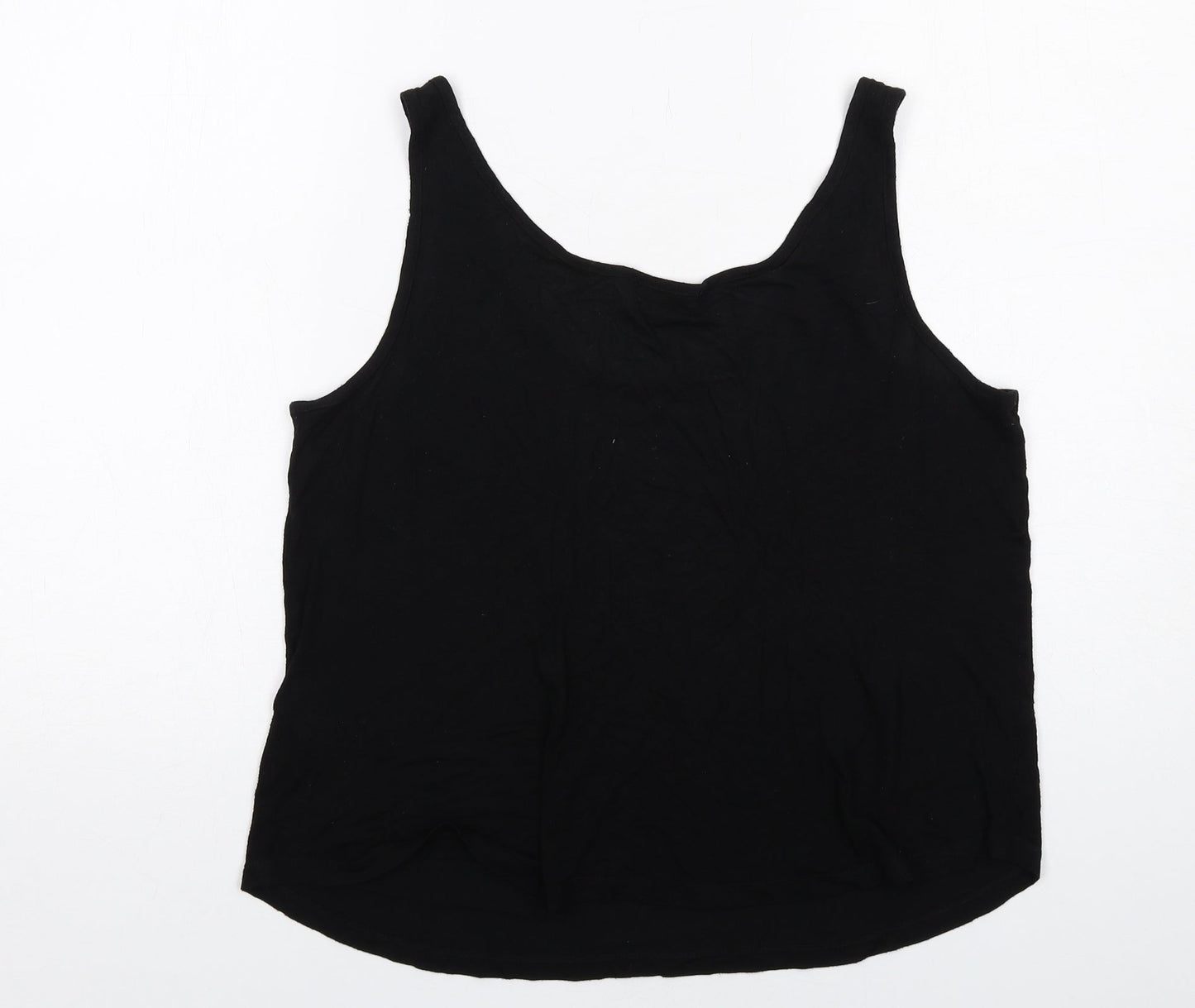 Warehouse Womens Black Viscose Basic Tank Size 10 V-Neck