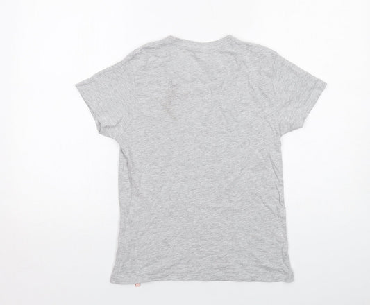 Womens UK Size XS Disney Grey Basic T-Shirt