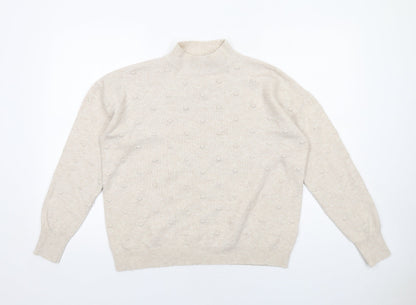 Womens UK Size S Oasis Beige Pullover Jumper