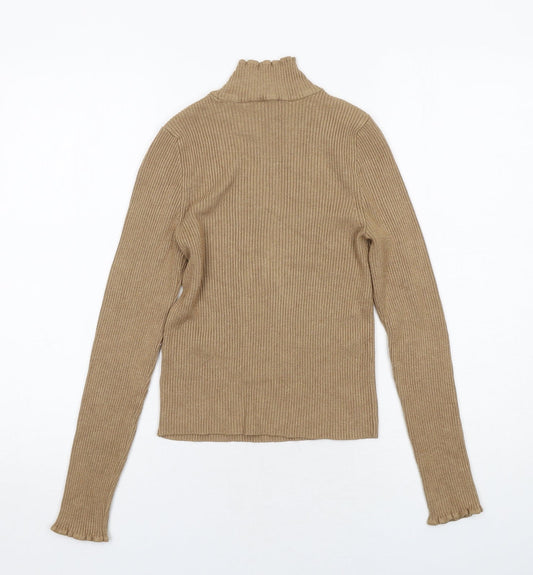 Womens UK Size L Stradivarius Brown Pullover Jumper