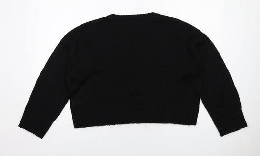 Womens UK Size L New Look Black Pullover Jumper