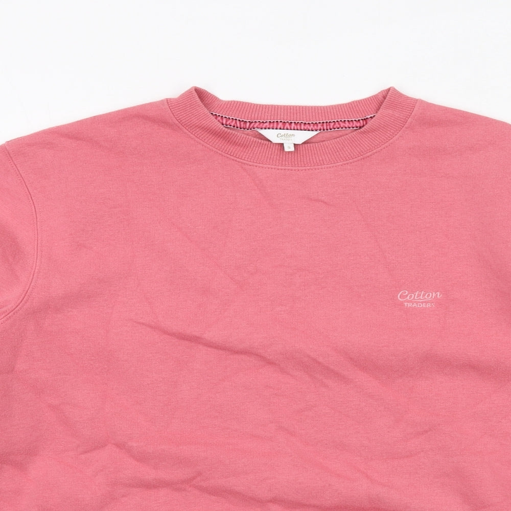 Cotton Traders Womens Pink Cotton Pullover Sweatshirt Size S Pullover
