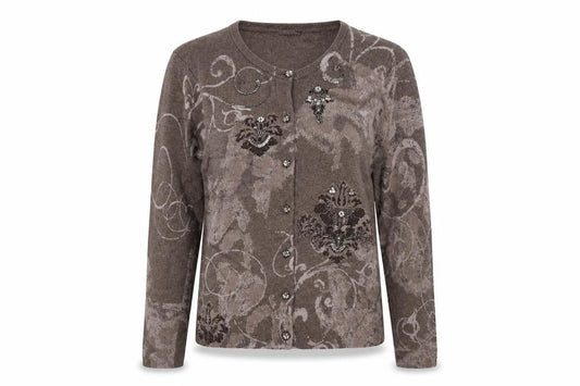 Womens UK Size 12 Gerry Weber Brown Cardigan Jumper