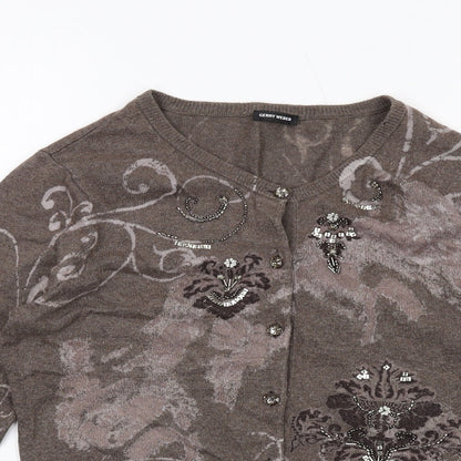 Womens UK Size 12 Gerry Weber Brown Cardigan Jumper