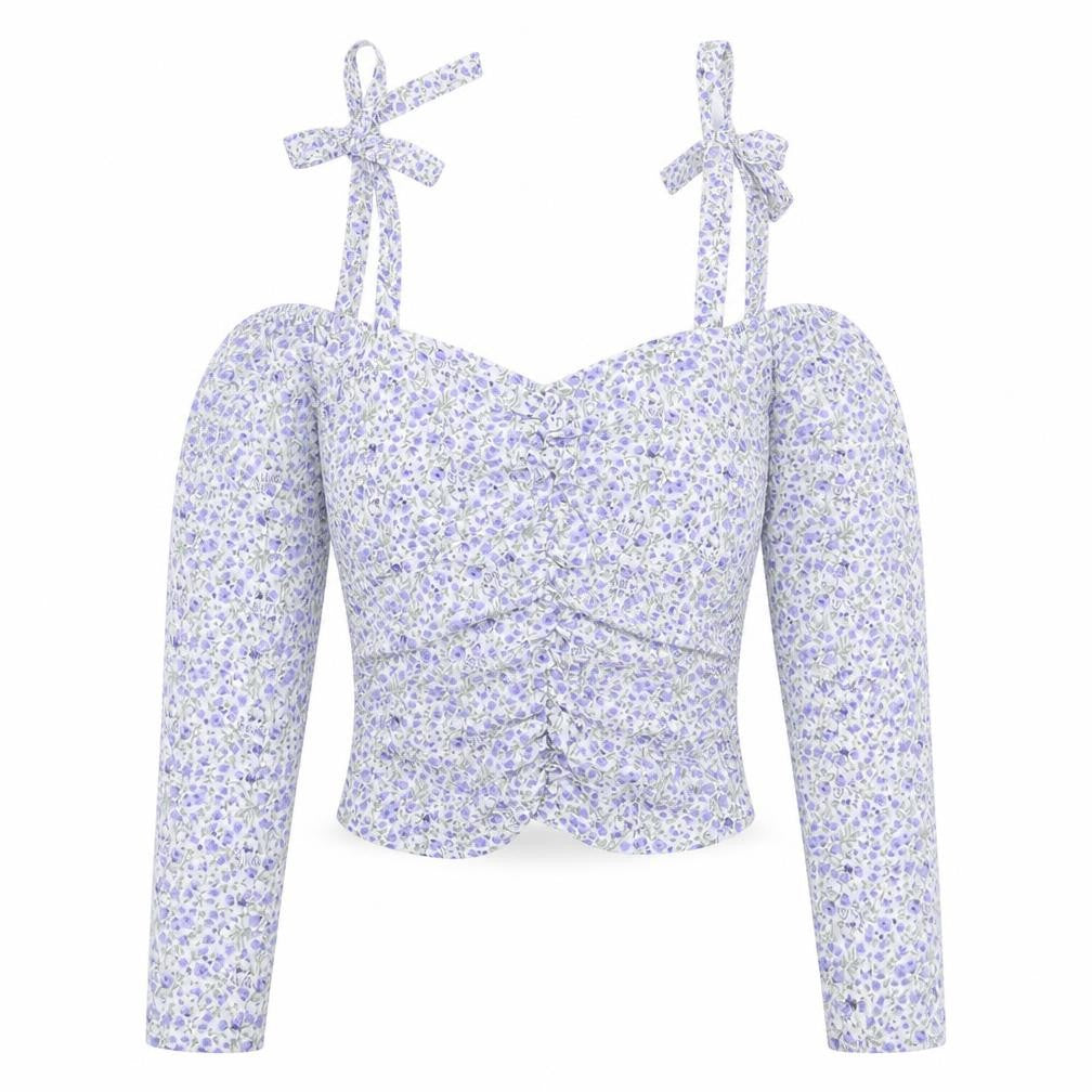 Womens UK Size 6 Boohoo White Cropped Blouse