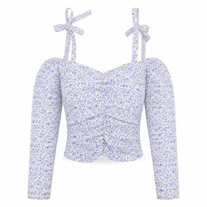 Womens UK Size 6 Boohoo White Cropped Blouse