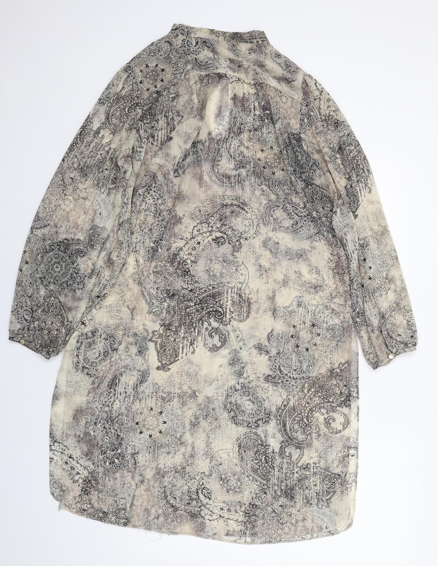 Dorothy Perkins Womens Beige Geometric Polyester A-Line Size 16 Round Neck Pullover