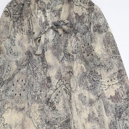 Dorothy Perkins Womens Beige Geometric Polyester A-Line Size 16 Round Neck Pullover