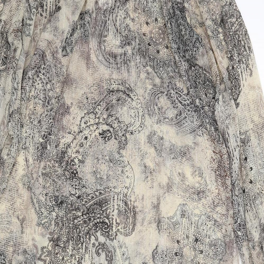 Dorothy Perkins Womens Beige Geometric Polyester A-Line Size 16 Round Neck Pullover