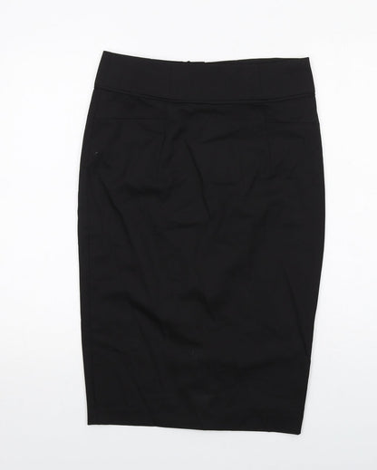 NEXT Womens Black Polyester Straight & Pencil Skirt Size 10 Zip