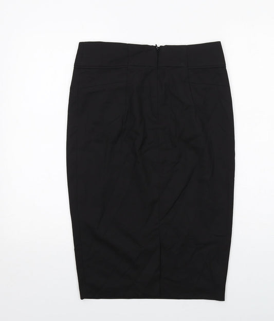 NEXT Womens Black Polyester Straight & Pencil Skirt Size 10 Zip