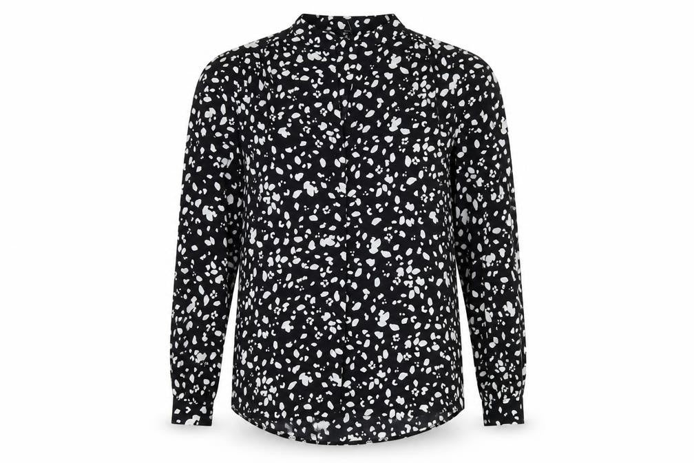 Womens UK Size 12 M&Co Black Basic Button-Up