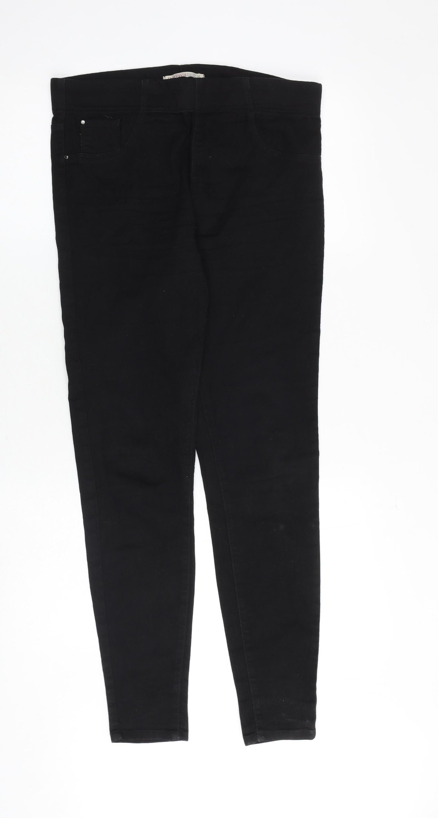 Womens UK Size 10 Papaya Regular Fit Jegging Black Jeans