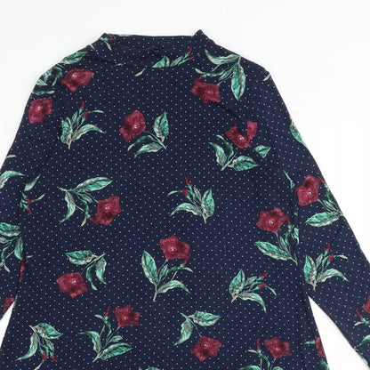 Marks and Spencer Womens Multicoloured Floral Viscose A-Line Size 14 Round Neck Pullover