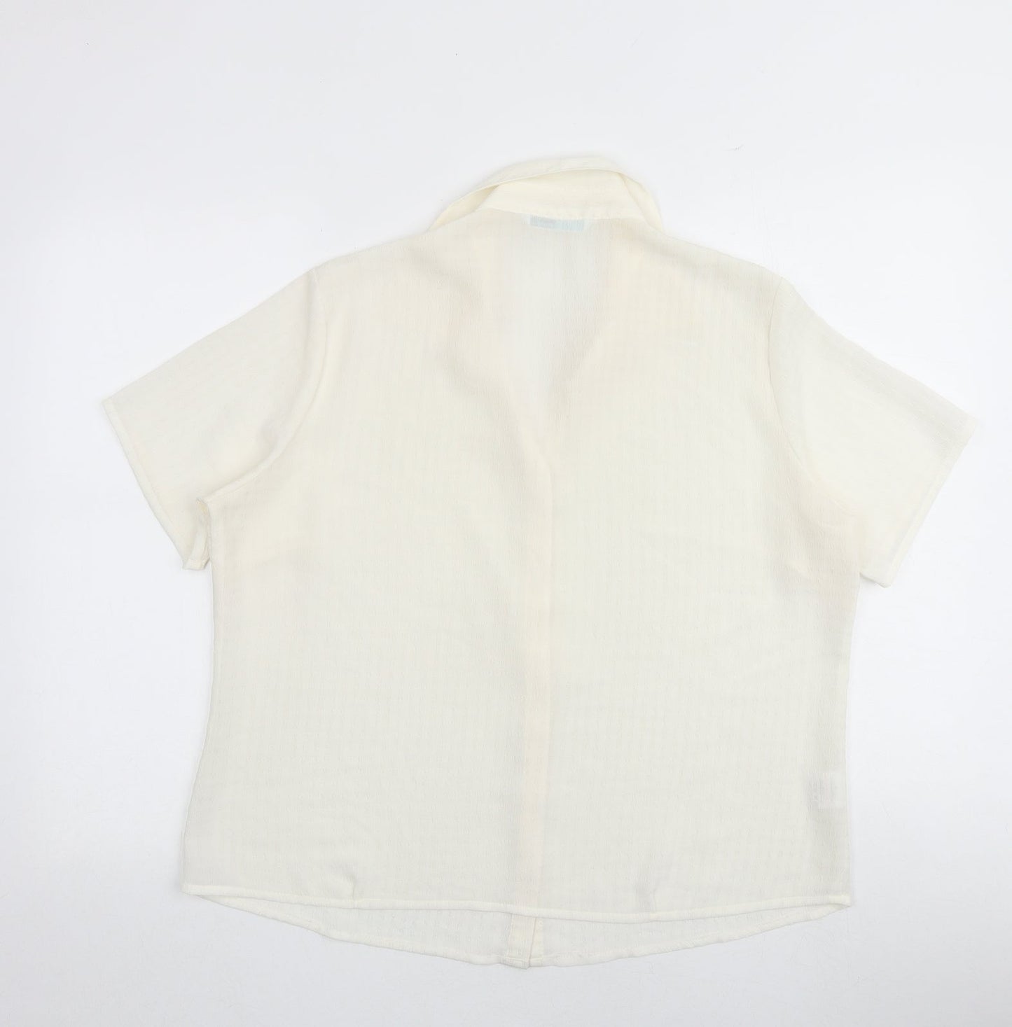 AMARANTO Womens Ivory Polyester Basic Button-Up Size 18 Collared