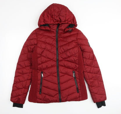 Womens UK Size S HFX Red Quilted Coat
