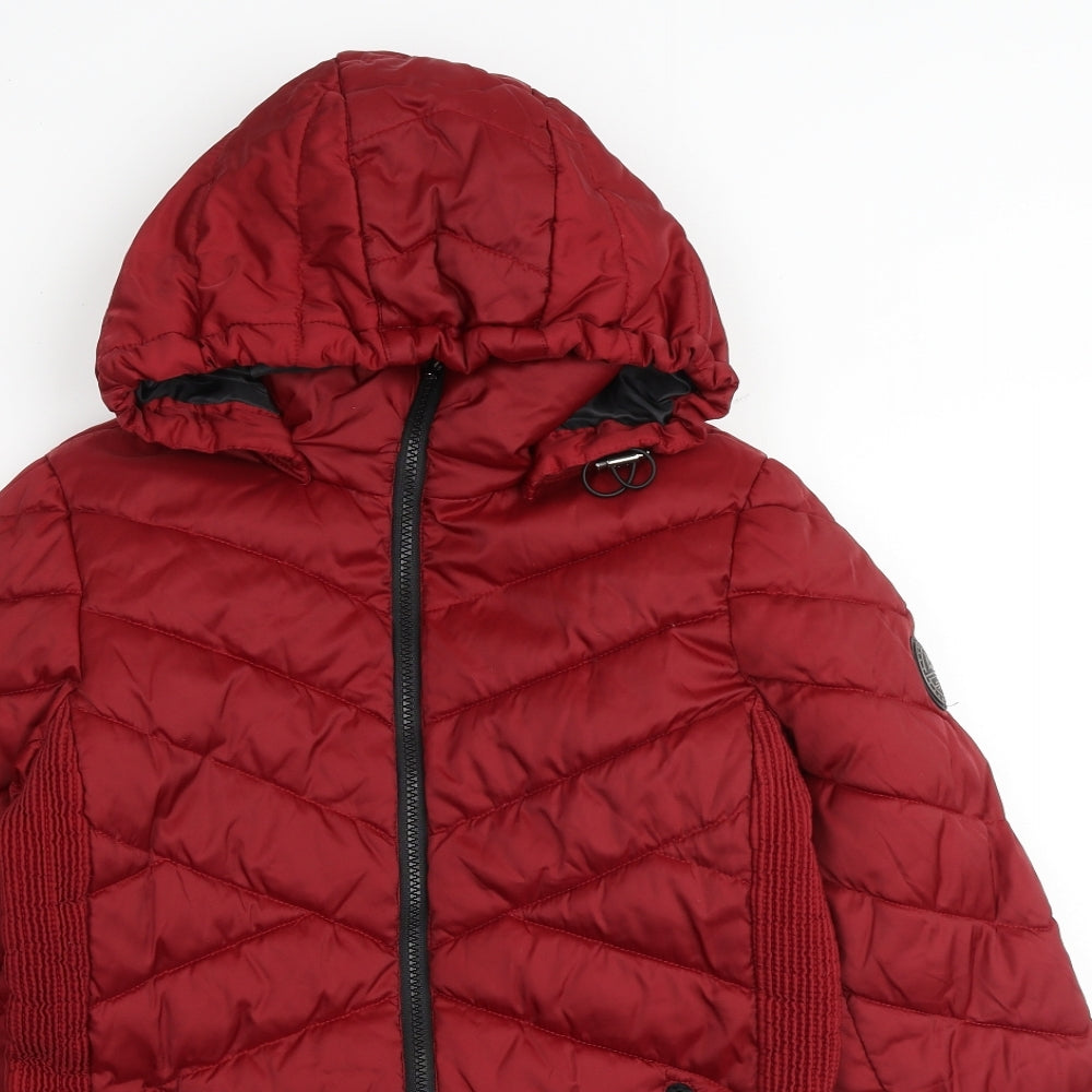 Womens UK Size S HFX Red Quilted Coat