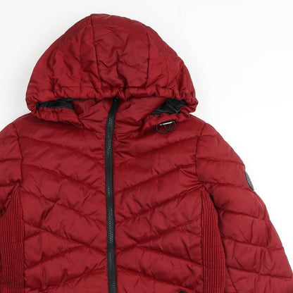 Womens UK Size S HFX Red Quilted Coat