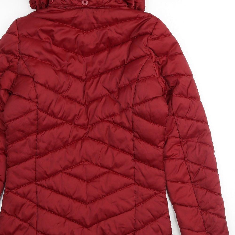 Womens UK Size S HFX Red Quilted Coat