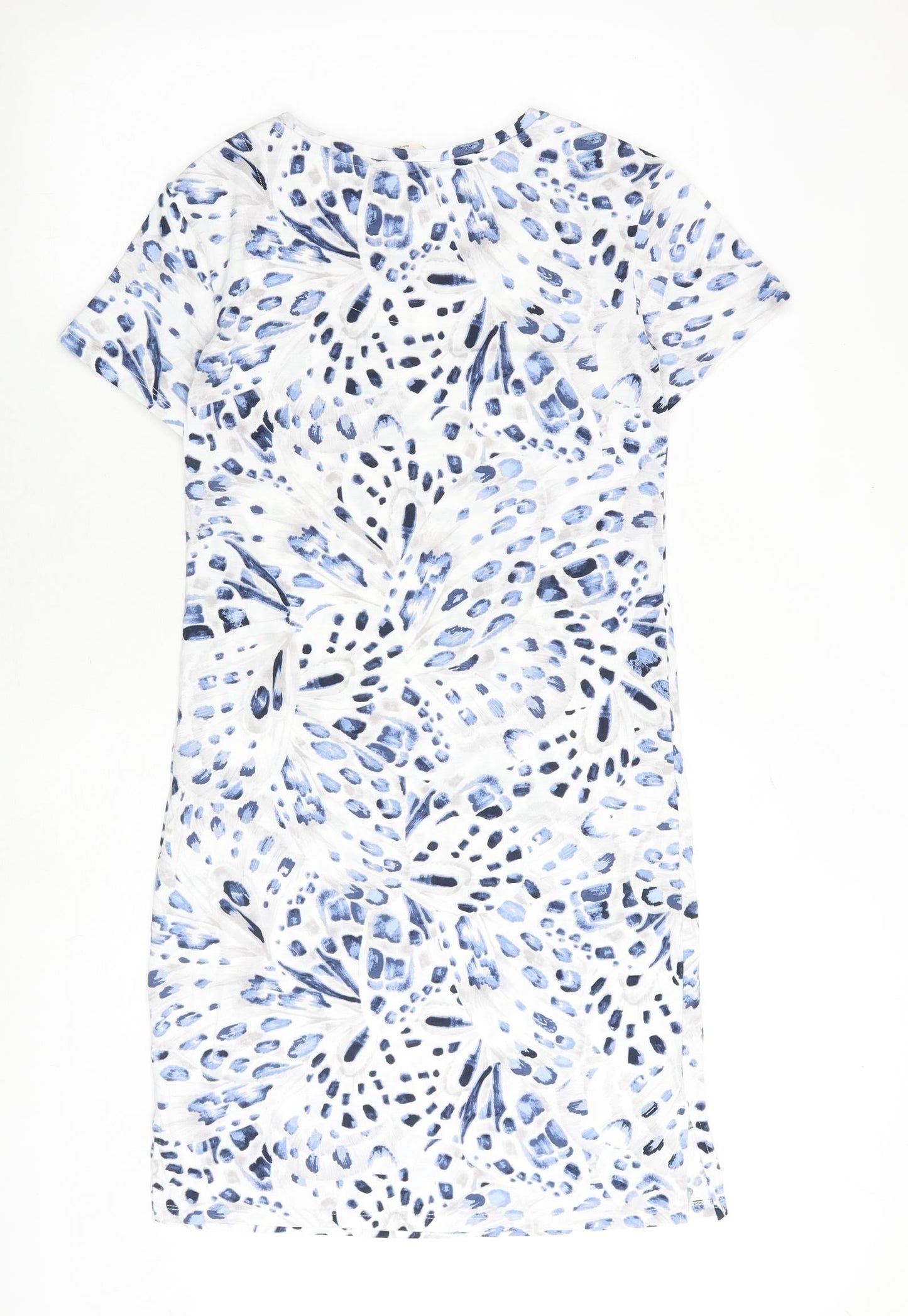 Marks and Spencer Womens Blue Geometric Cotton Top Dress Size XS