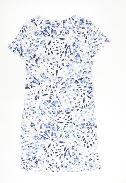 Marks and Spencer Womens Blue Geometric Cotton Top Dress Size XS