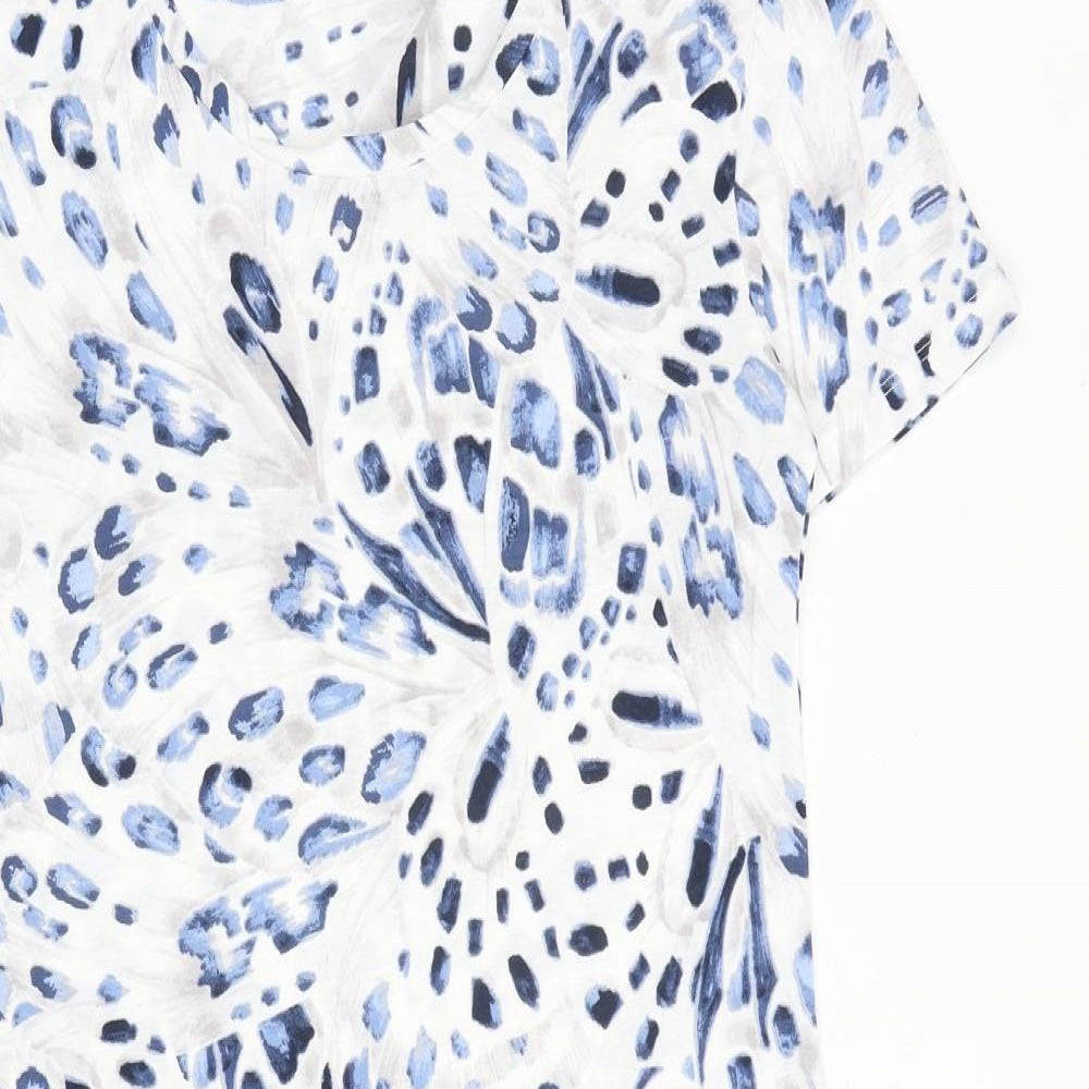 Marks and Spencer Womens Blue Geometric Cotton Top Dress Size XS