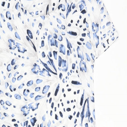 Marks and Spencer Womens Blue Geometric Cotton Top Dress Size XS