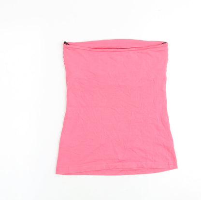 H&M Womens Pink Cotton Basic Tank Size S Off the Shoulder