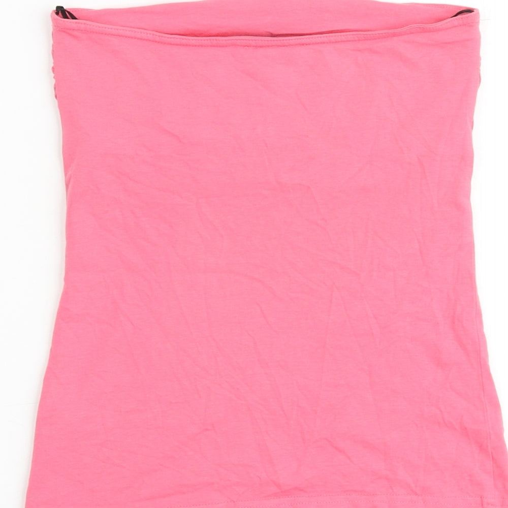 H&M Womens Pink Cotton Basic Tank Size S Off the Shoulder