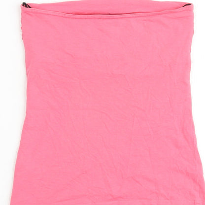 H&M Womens Pink Cotton Basic Tank Size S Off the Shoulder