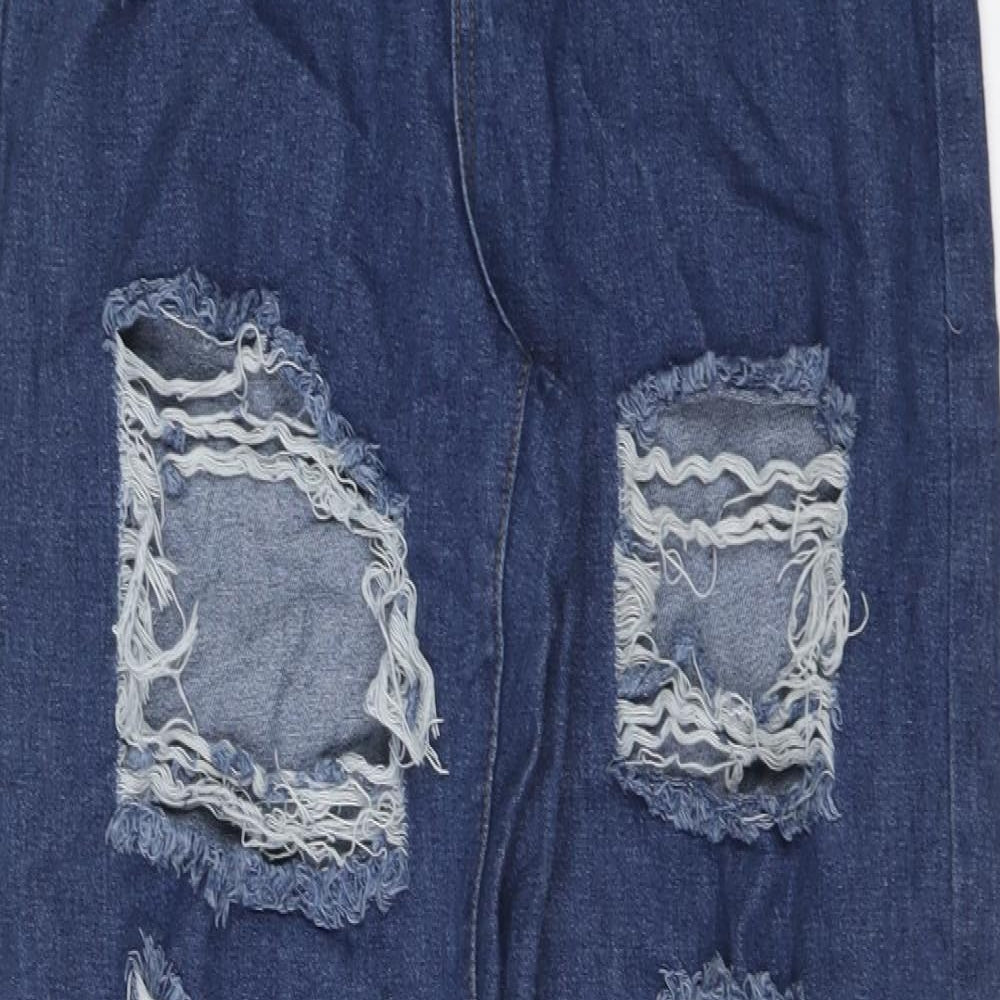 I SAW IT FIRST Womens Blue Cotton Mom Jeans Size 8 L27 in Regular Button