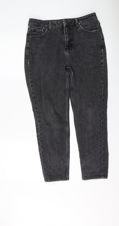Topshop Womens Grey Cotton Skinny Jeans Size 30 in L26 in Regular Button