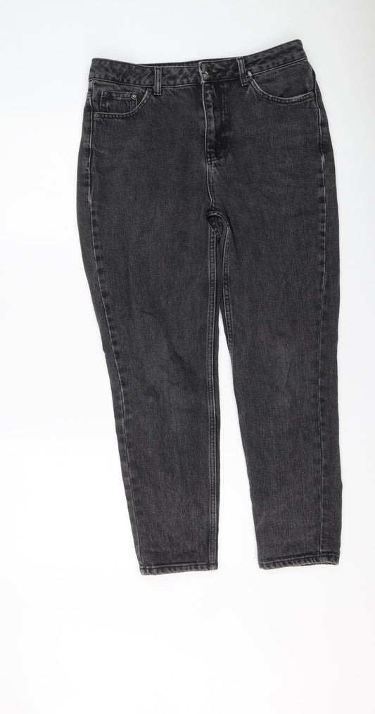 Topshop Womens Grey Cotton Skinny Jeans Size 30 in L26 in Regular Button