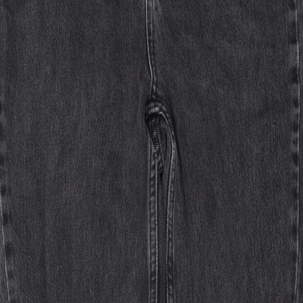 Topshop Womens Grey Cotton Skinny Jeans Size 30 in L26 in Regular Button