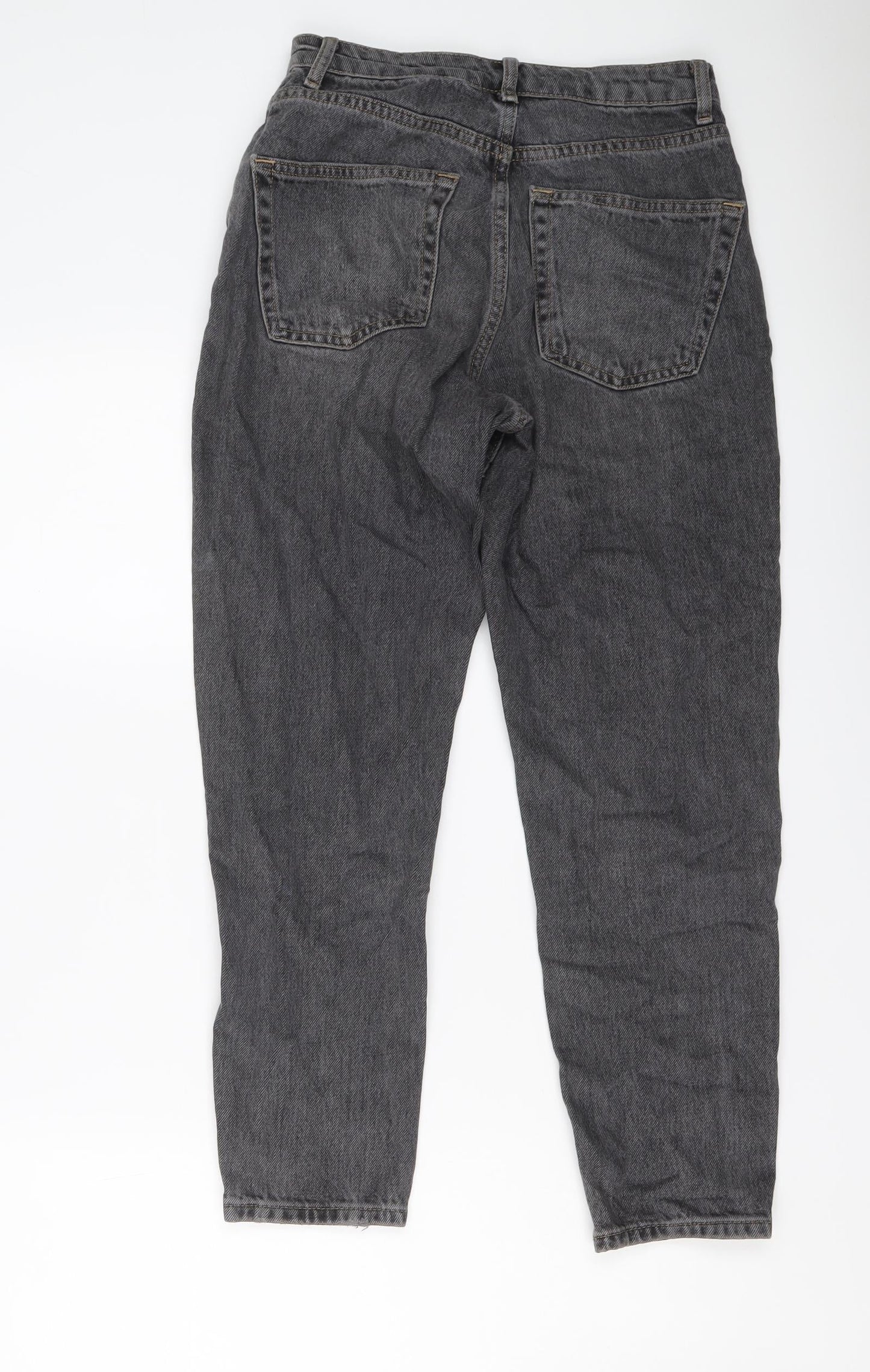 Topshop Womens Grey Cotton Mom Jeans Size 28 in L25 in Regular Button