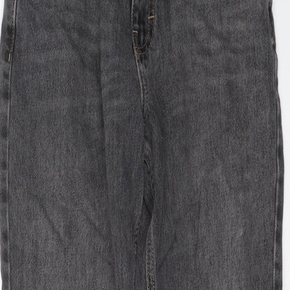 Topshop Womens Grey Cotton Mom Jeans Size 28 in L25 in Regular Button