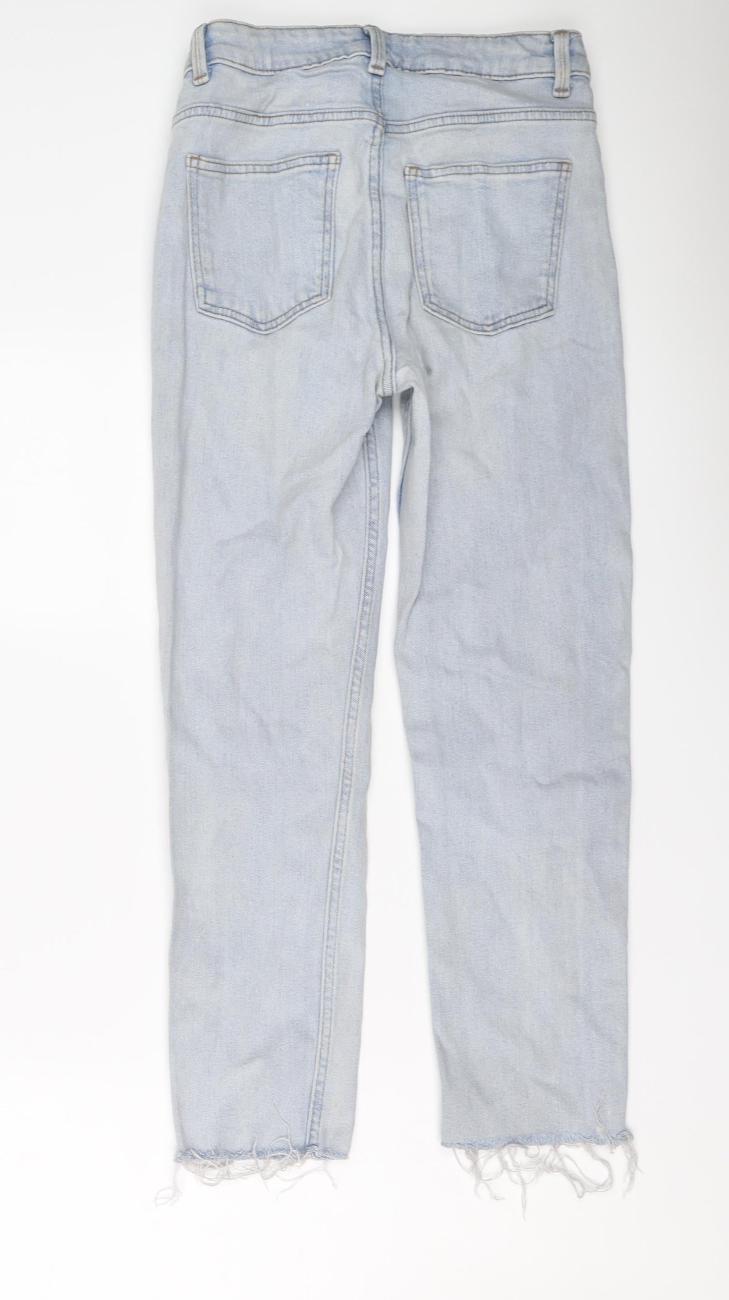 Denim & Co. Womens Blue Cotton Mom Jeans Size 8 L25 in Regular Button