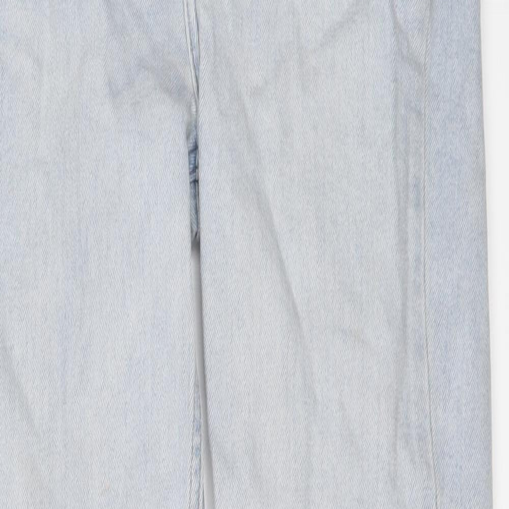 Denim & Co. Womens Blue Cotton Mom Jeans Size 8 L25 in Regular Button