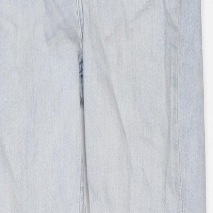 Denim & Co. Womens Blue Cotton Mom Jeans Size 8 L25 in Regular Button