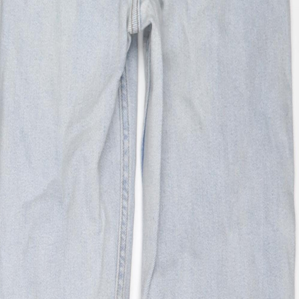 Denim & Co. Womens Blue Cotton Mom Jeans Size 8 L25 in Regular Button