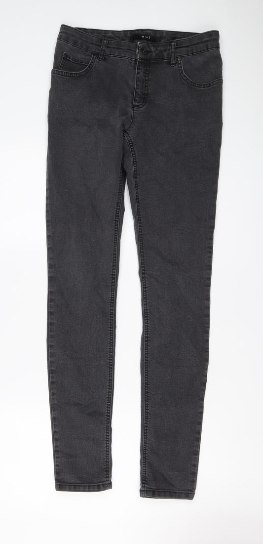 Womens UK Size 10 Oui Regular Fit Skinny Grey Jeans