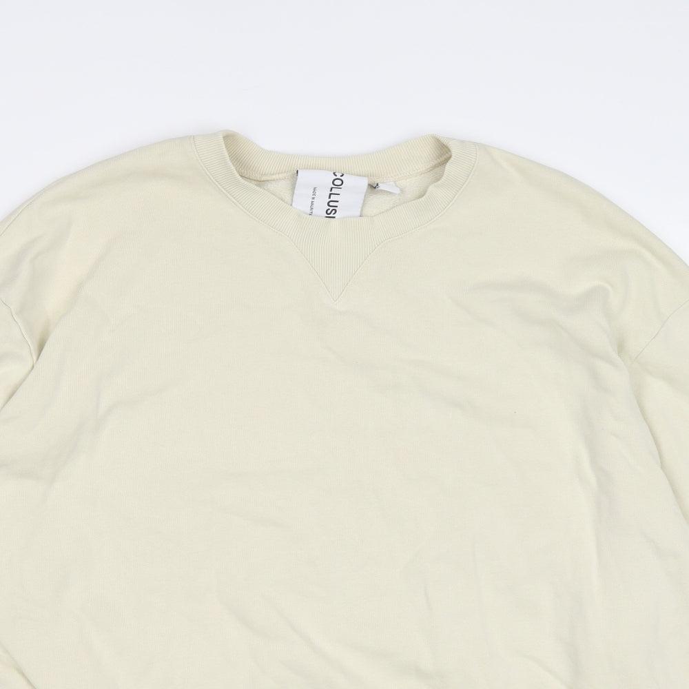Womens UK Size M COLLUSION Yellow Pullover Sweatshirt