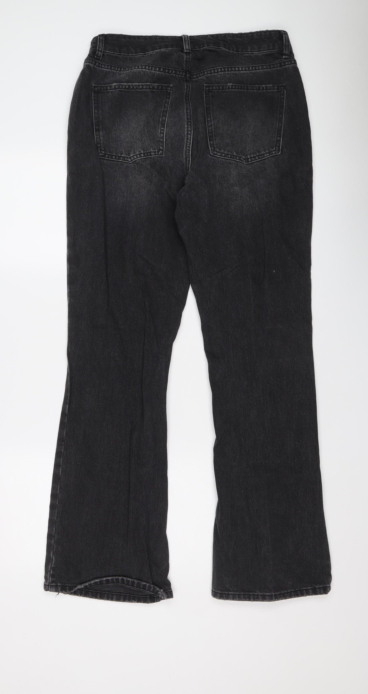 Topshop Womens Grey Cotton Tapered Jeans Size 32 in L32 in Regular Button